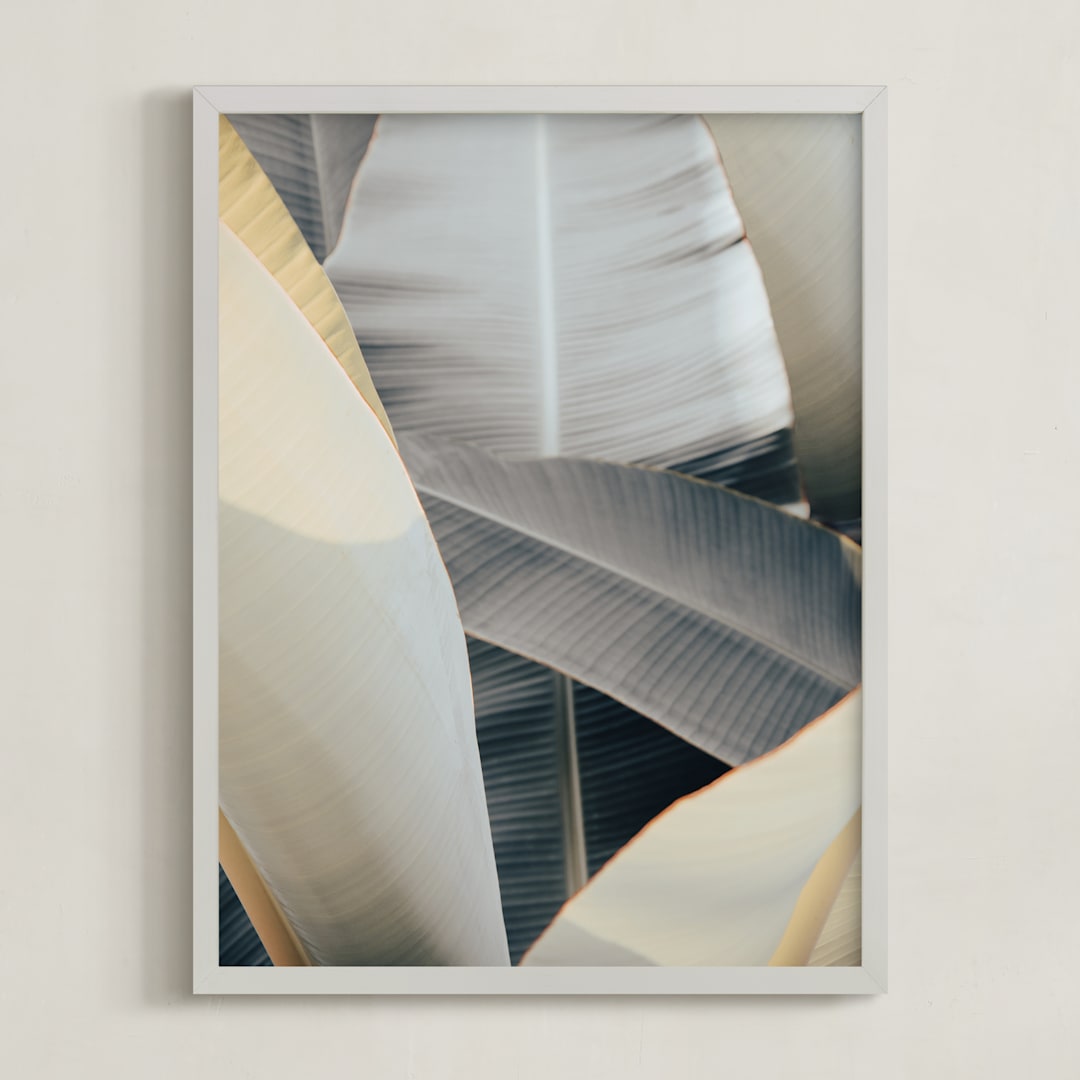 "Metal Leaves" - Art Print in Sterling by Irene Suchocki - Framed