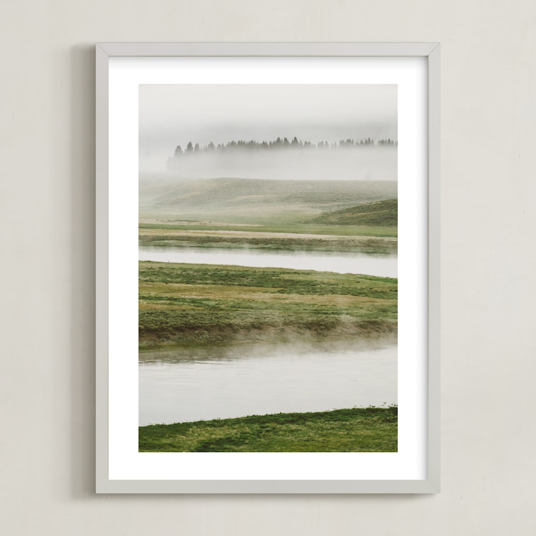 "Morning Mist" - Art Print in summer by Kamala Nahas - Framed