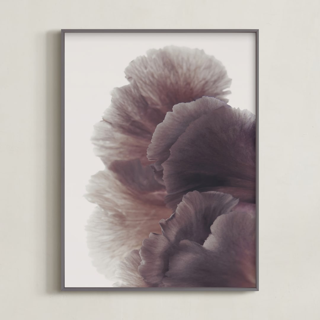 "Ruffled" - Art Print in Orchid by Karen Kardatzke - Framed