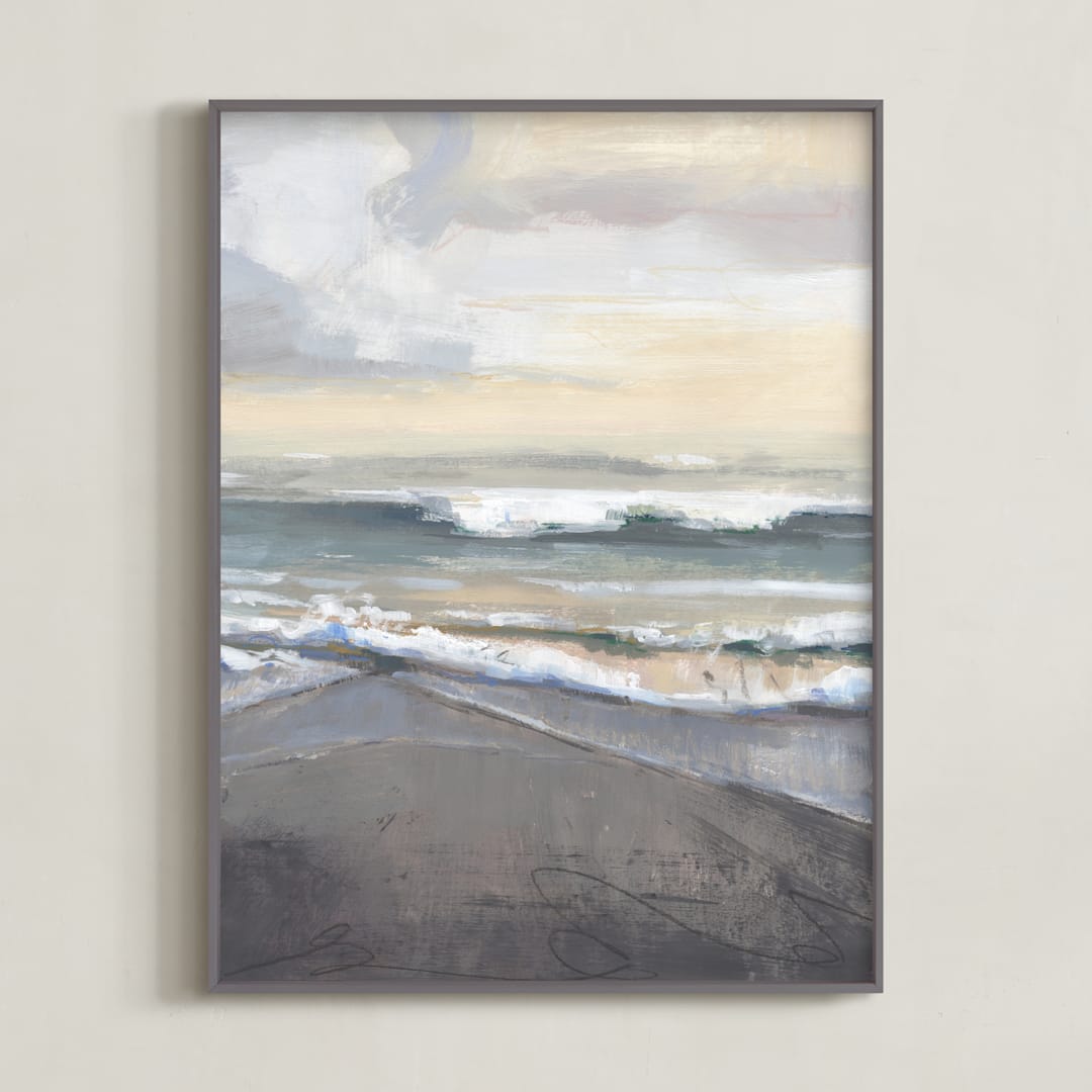 "Salt Kissed II" - Art Print in Sands by Khara Ledonne - Framed