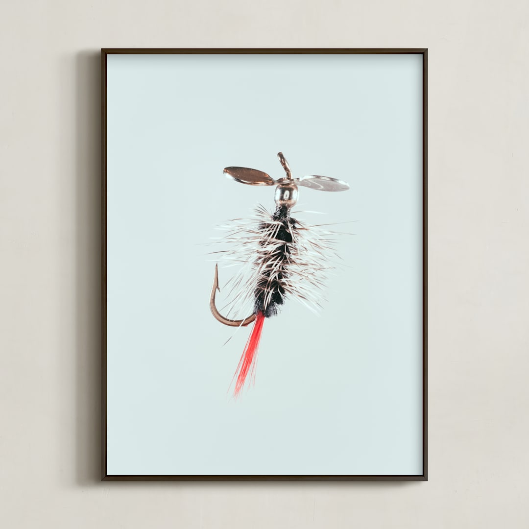 "Pistol Pete Black" - Art Print in Freshwater Blue by Andrew McClintock - Framed