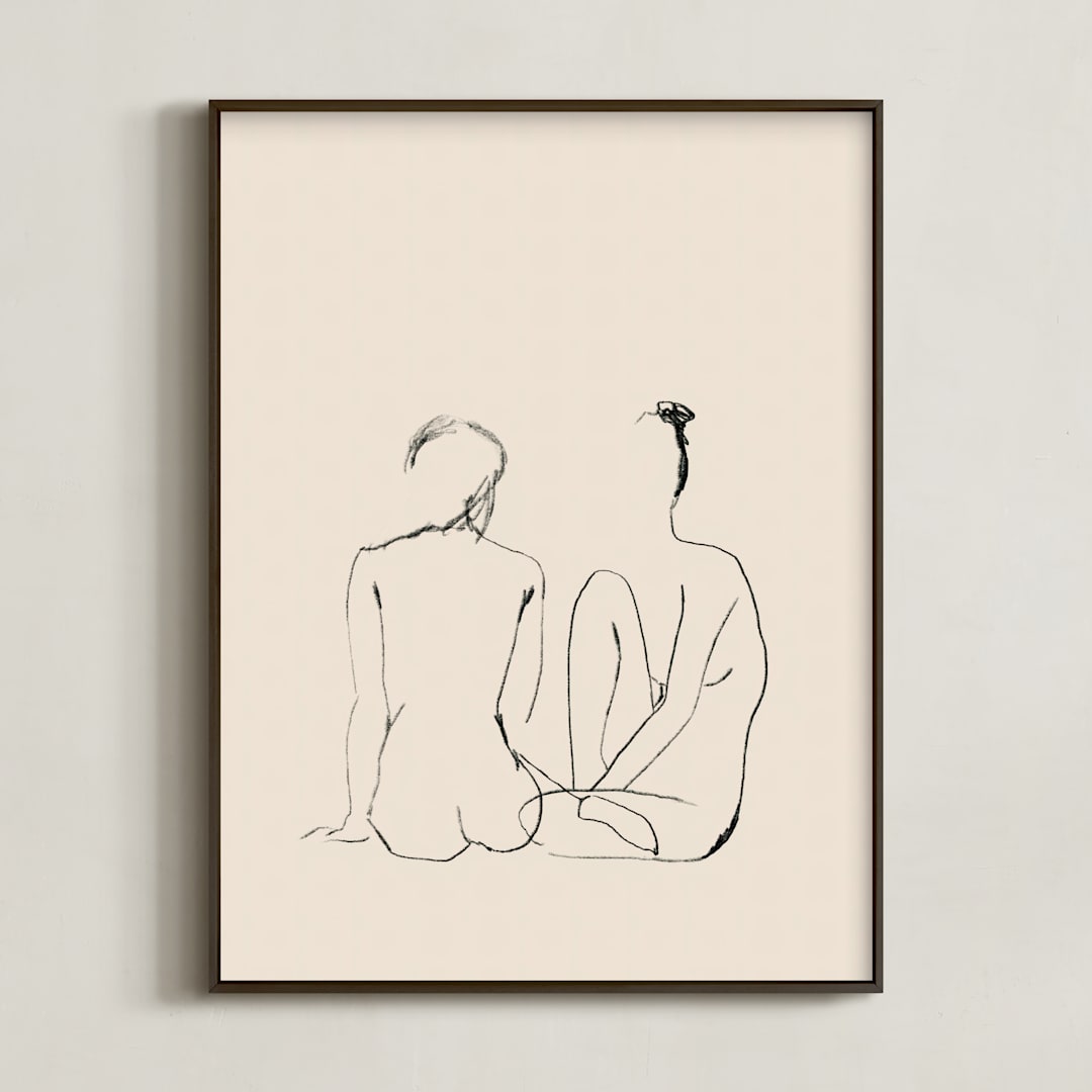"LES FILLES" - Art Print in Papyrus by Annie Clark - Framed