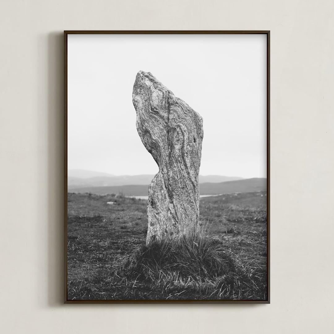 "Standing Stones II" - Art Print in Black and White by Kamala Nahas - Framed