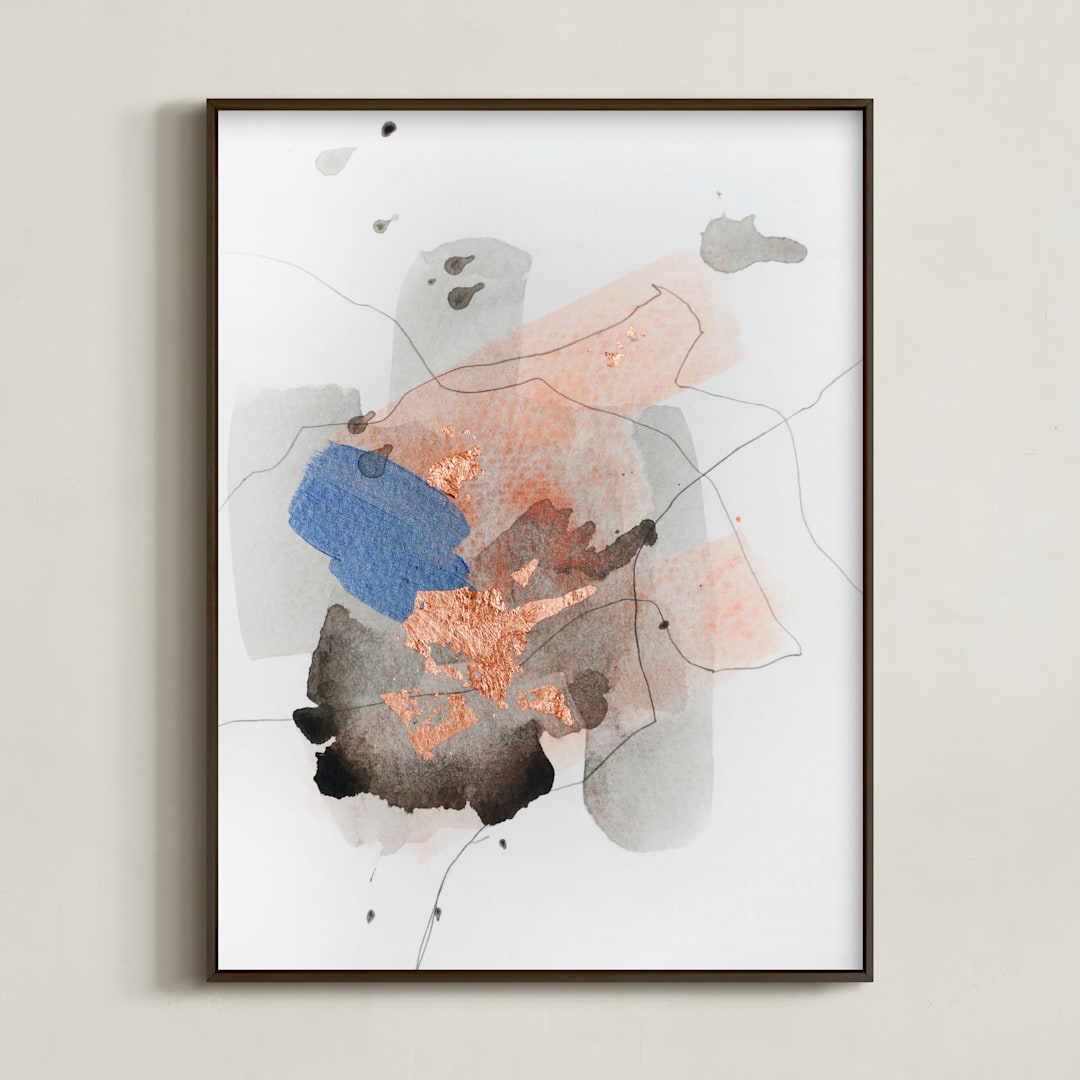 "Divide #2" - Art Print in Glacial Reflection by Christine Olmstead - Framed