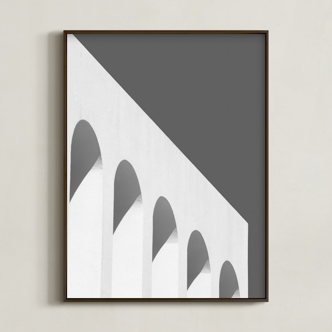 "Arches in black and white" - Art Print in Black and White by Alaric Yanos - Framed