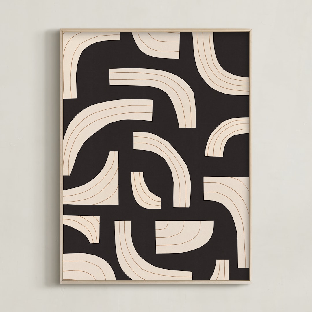"rhythm" - Art Print in Licorice Black by Alisa Galitsyna - Framed