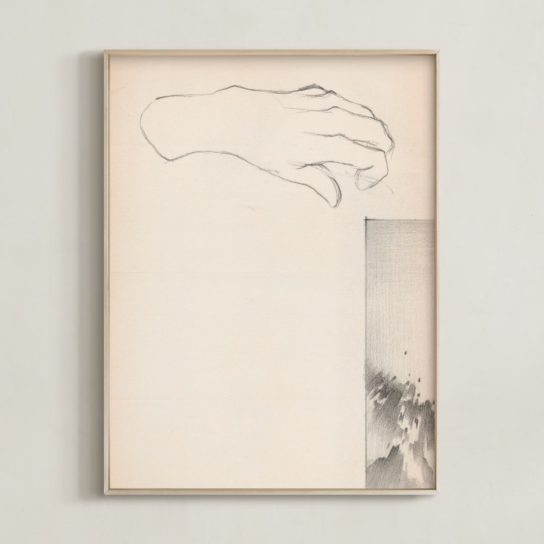 "Elossa I" - Art Print in Vintage Beige by jinseikou - Framed