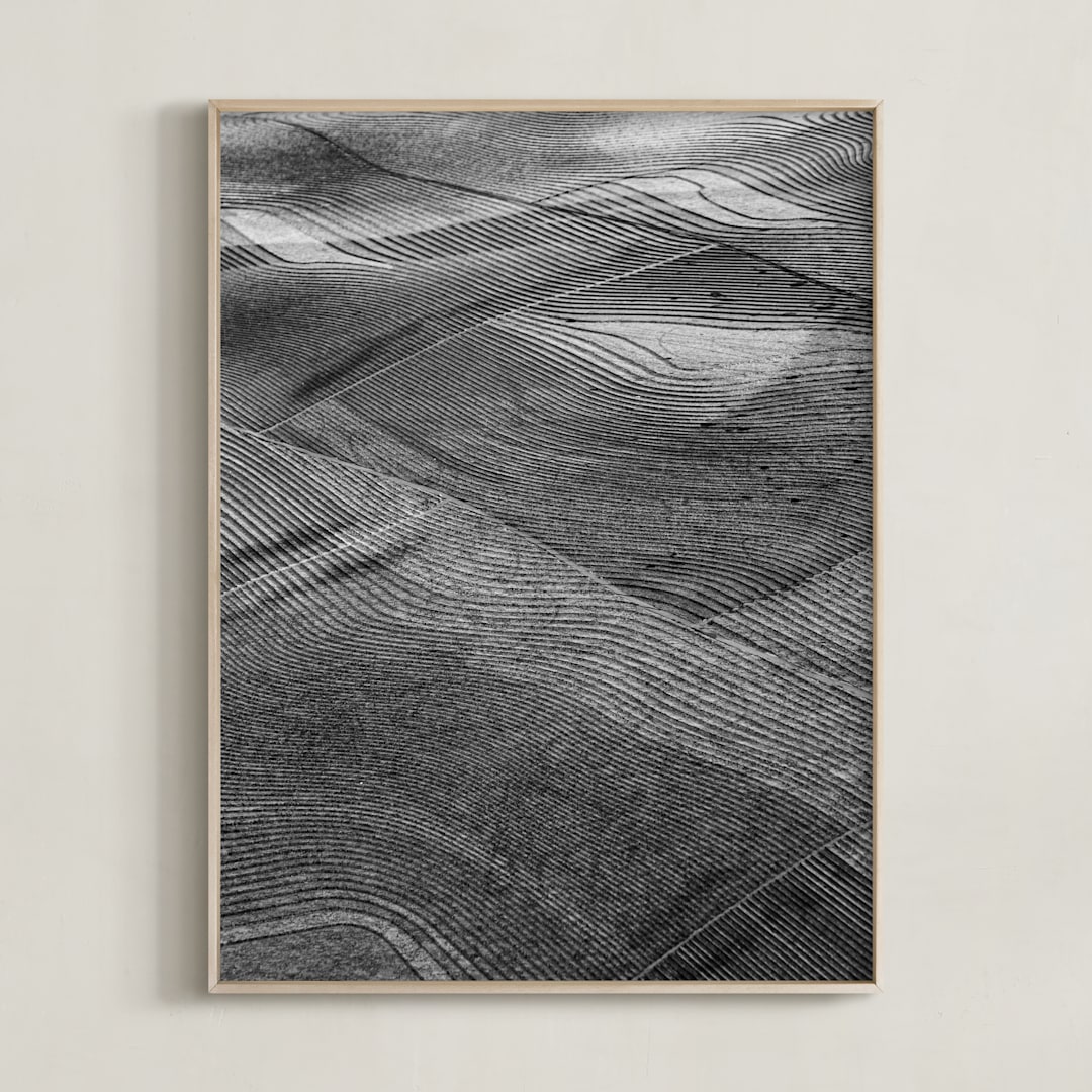 "Steps of lights #1" - Art Print in soft black by Van Tsao - Framed