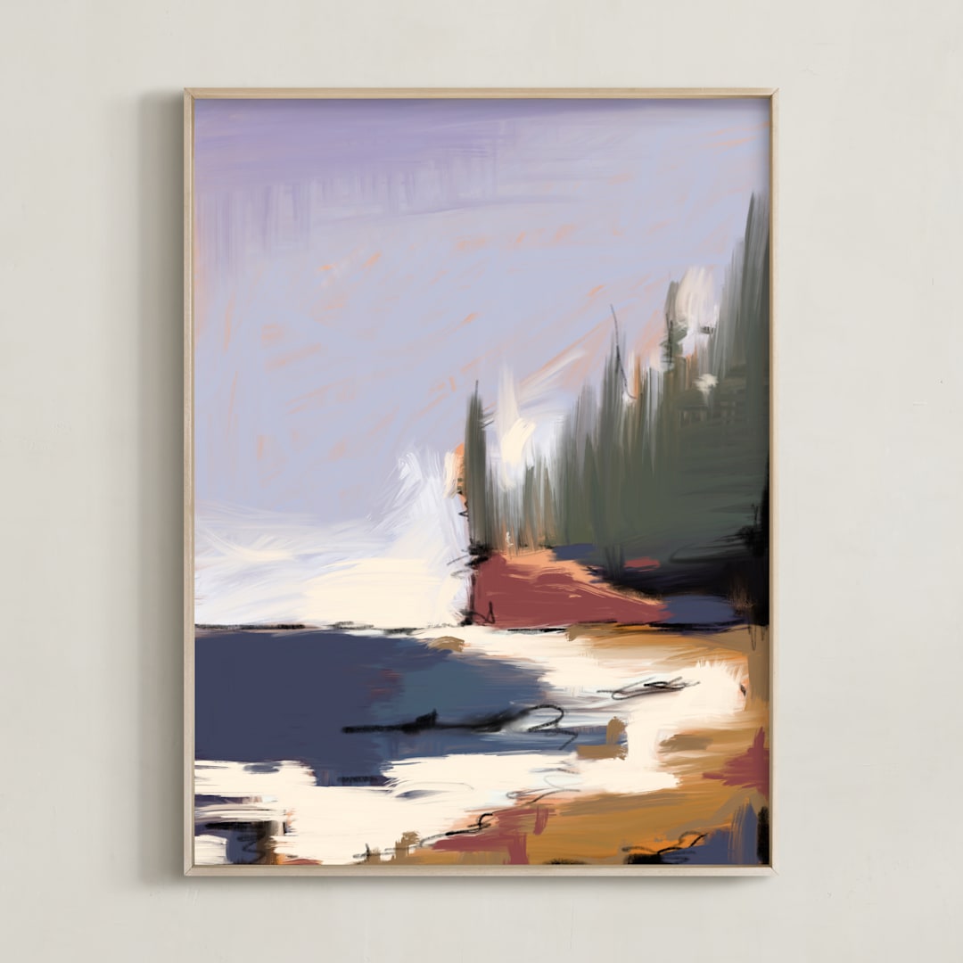 "Lost Coast" - Art Print in Navy by Shawnee Mills - Framed