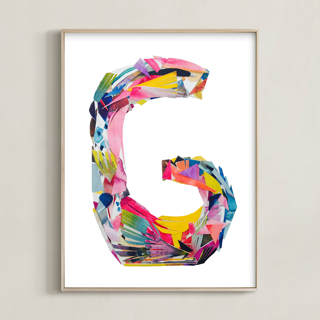 "Collage letter G" - Art Print in granita by Kiana Lee - Framed