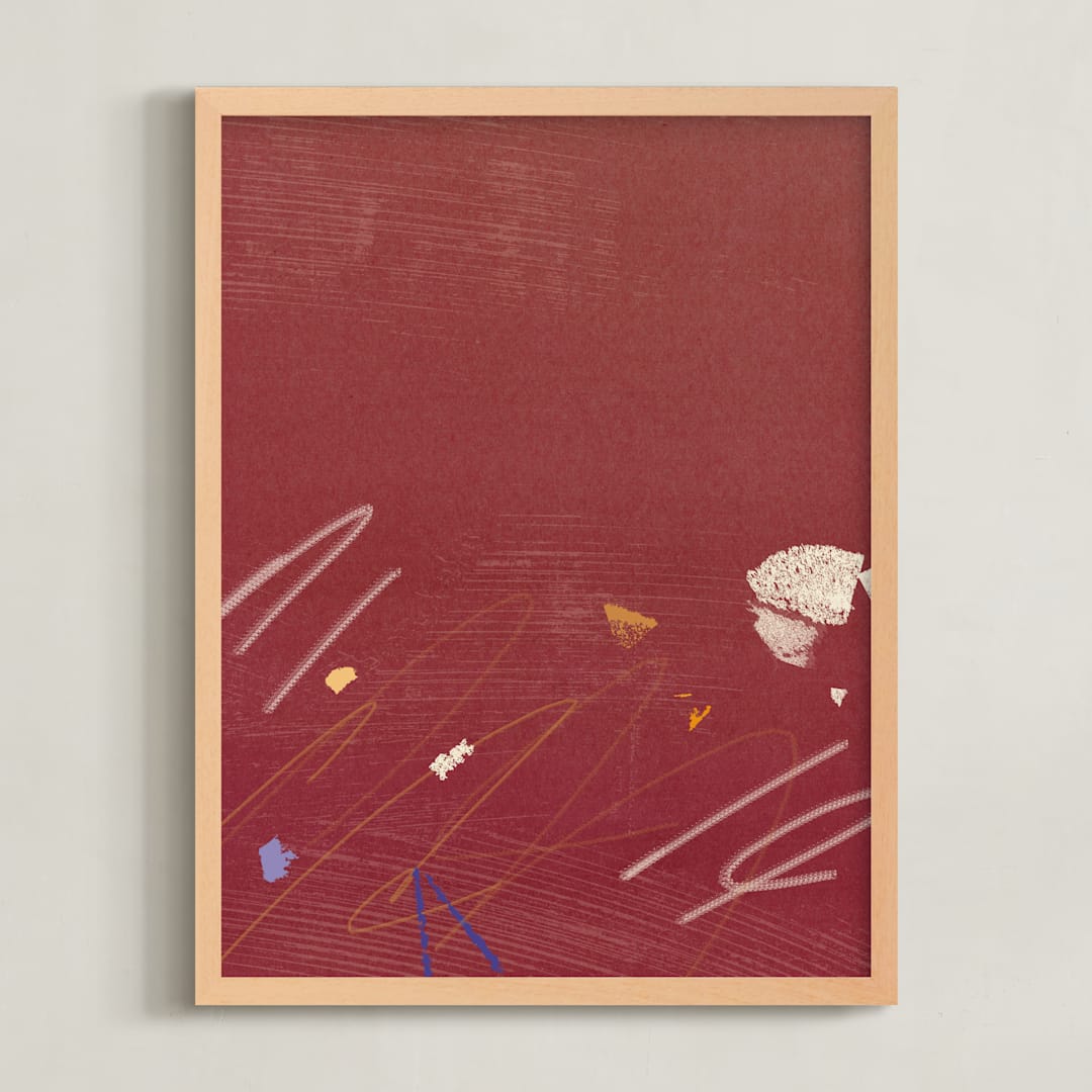 "Room Eleven 2" - Art Print in Crimson Red by Shiho Whitehead - Framed