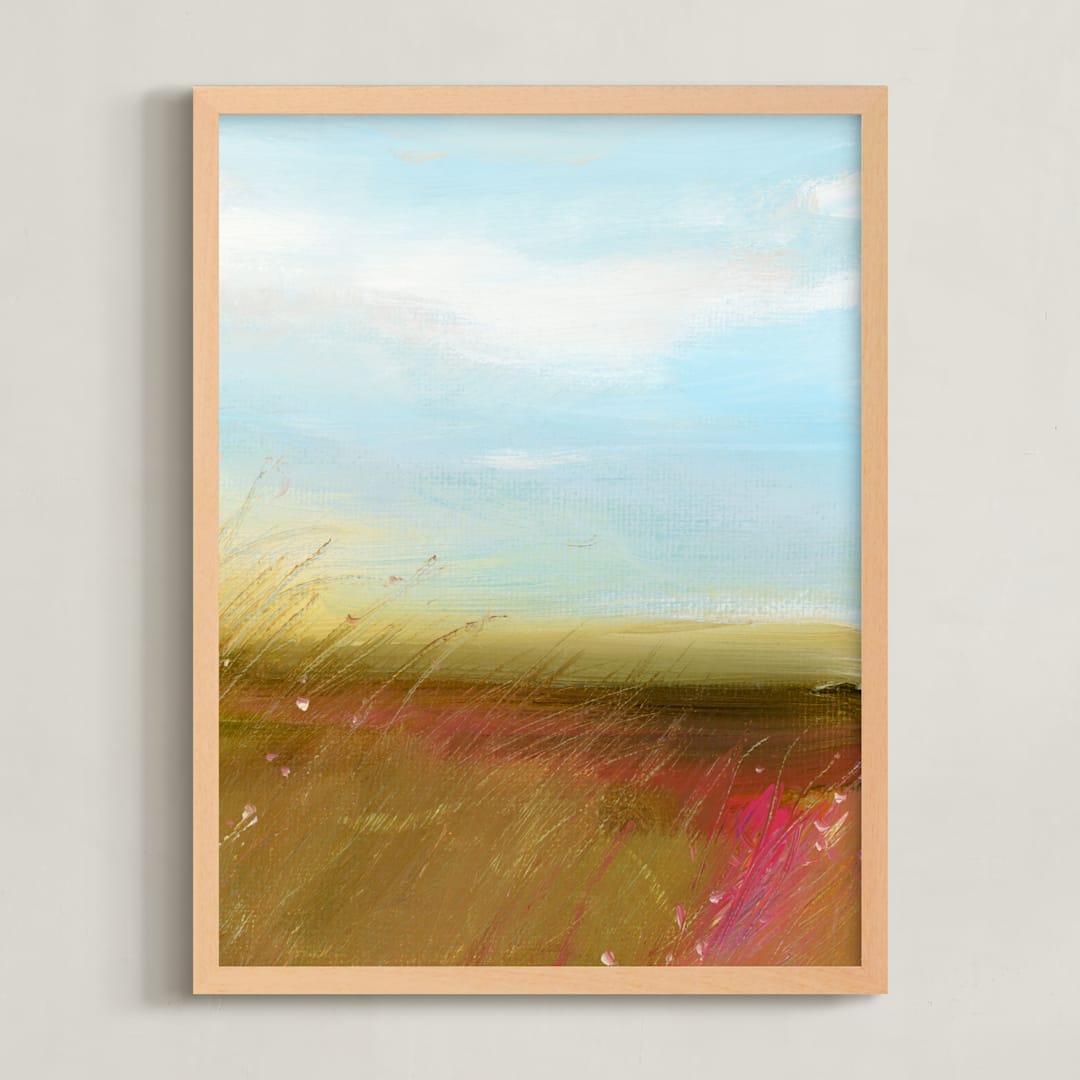 "Afternoon Breeze II" - Art Print in Olive by Lindsay Megahed - Framed