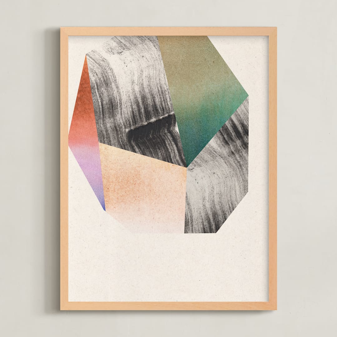 "Unexpected Crystals II" - Art Print in Sandstone by Sumak Studio - Framed