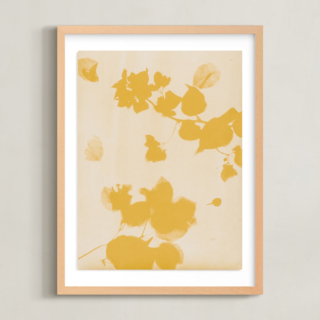 "Botanica 1" - Art Print in Amber by Kamala Nahas - Framed