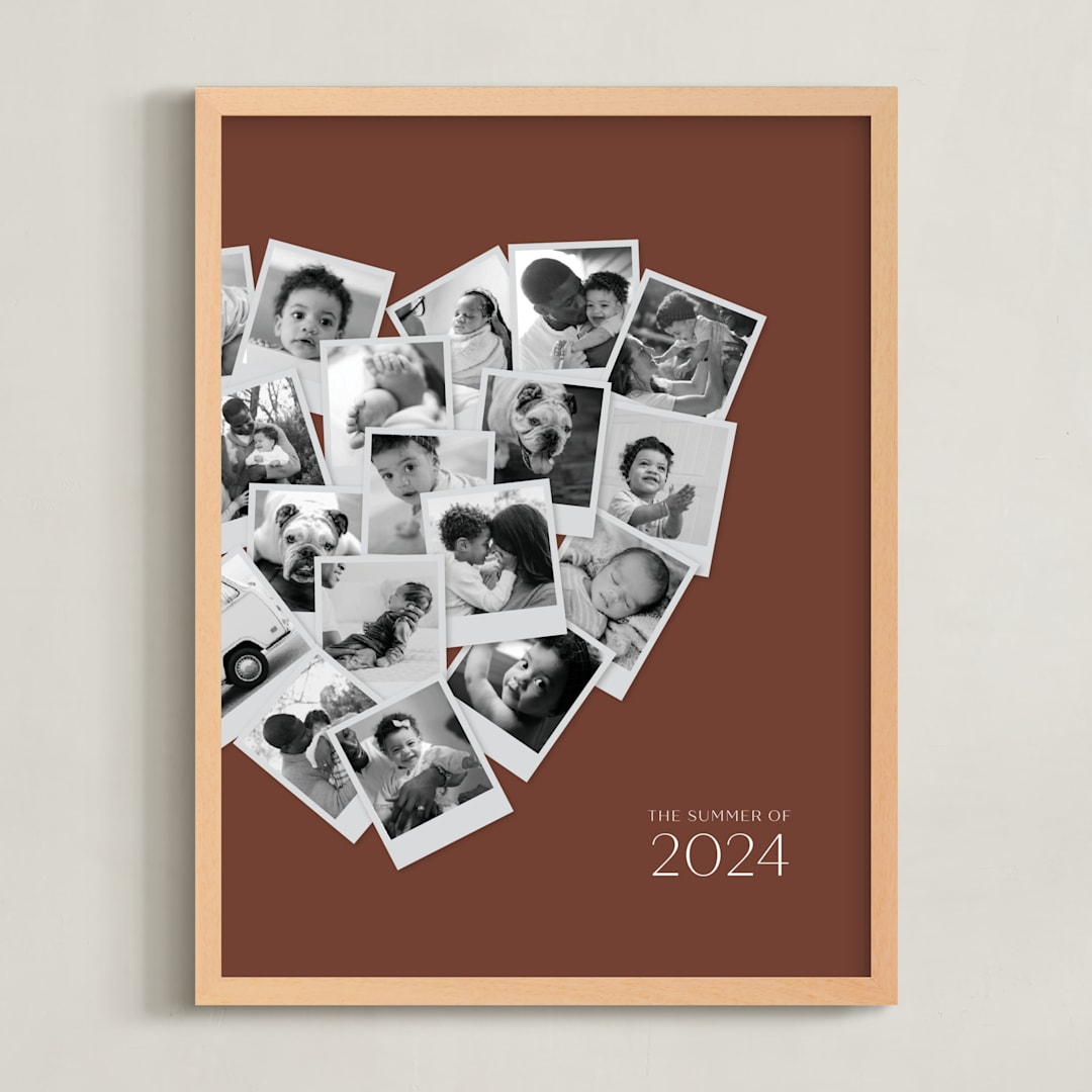 "Modern Heart Snapshot Mix® Warm Tones" - Framed Photo in Rustique by Minted - Framed