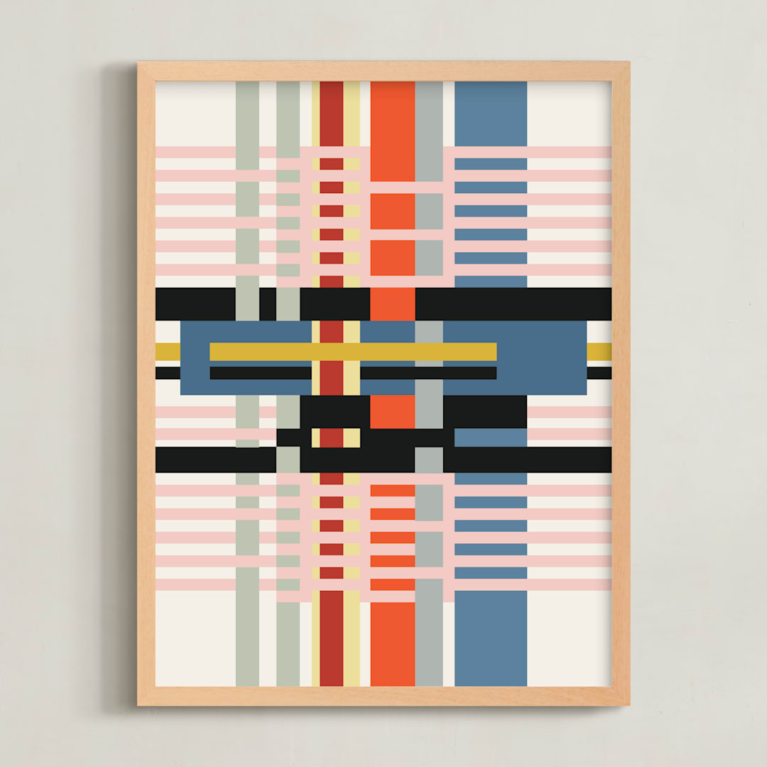 "Weaving" - Art Print in Blush by Stefania Copertini - Framed