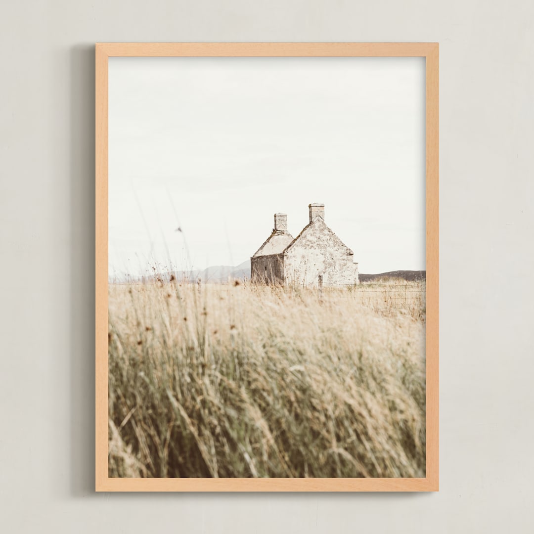 "highland prairie II" - Art Print in Wheat by Kamala Nahas - Framed