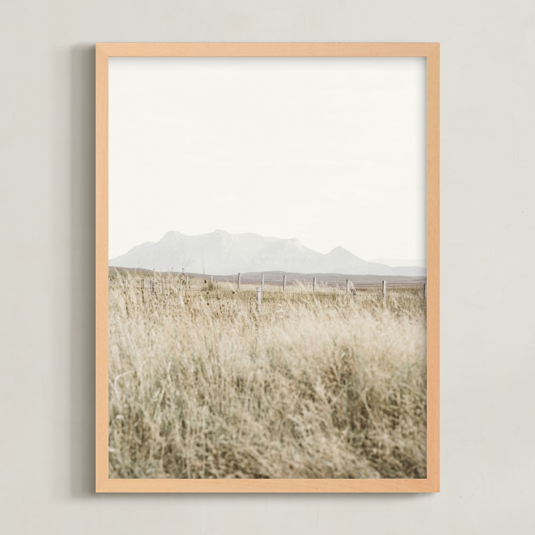 "highland prairie III" - Art Print in Wheat by Kamala Nahas - Framed