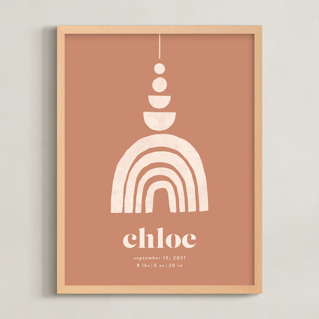 "Boho Geo Mobile" - Personalized Art Print in Toffee by Iveta Angelova - Framed
