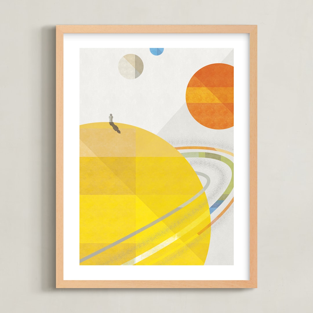 "Space Voyage" - Art Print in Saturn by Robert and Stella - Framed