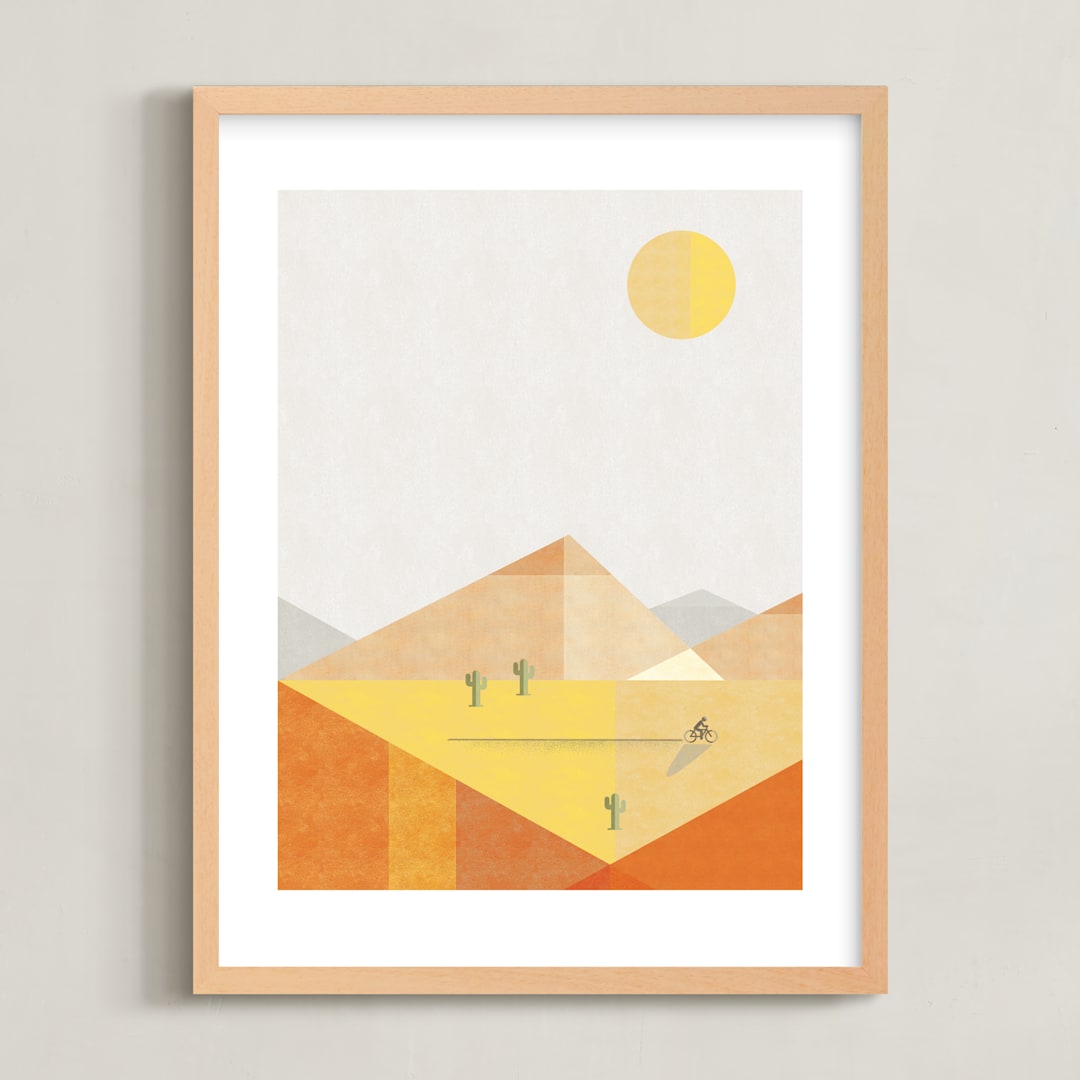 "Desert Adventure" - Art Print in Sand by Robert and Stella - Framed