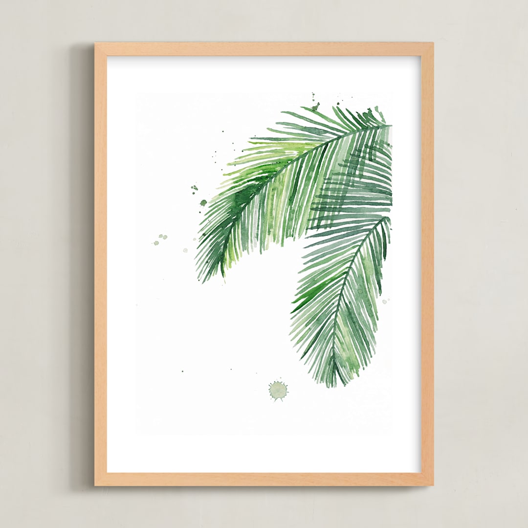 "Summer Palms" - Art Print in Palm Tree by Kelsey McNatt - Framed