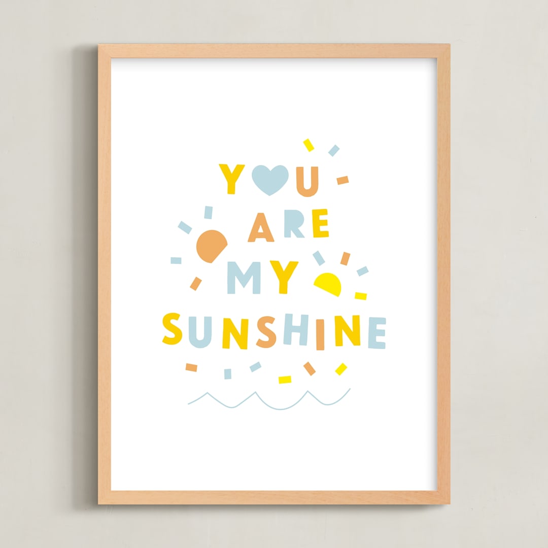 "Sunshine Letters" - Art Print in Pastel by Ariel Rutland - Framed