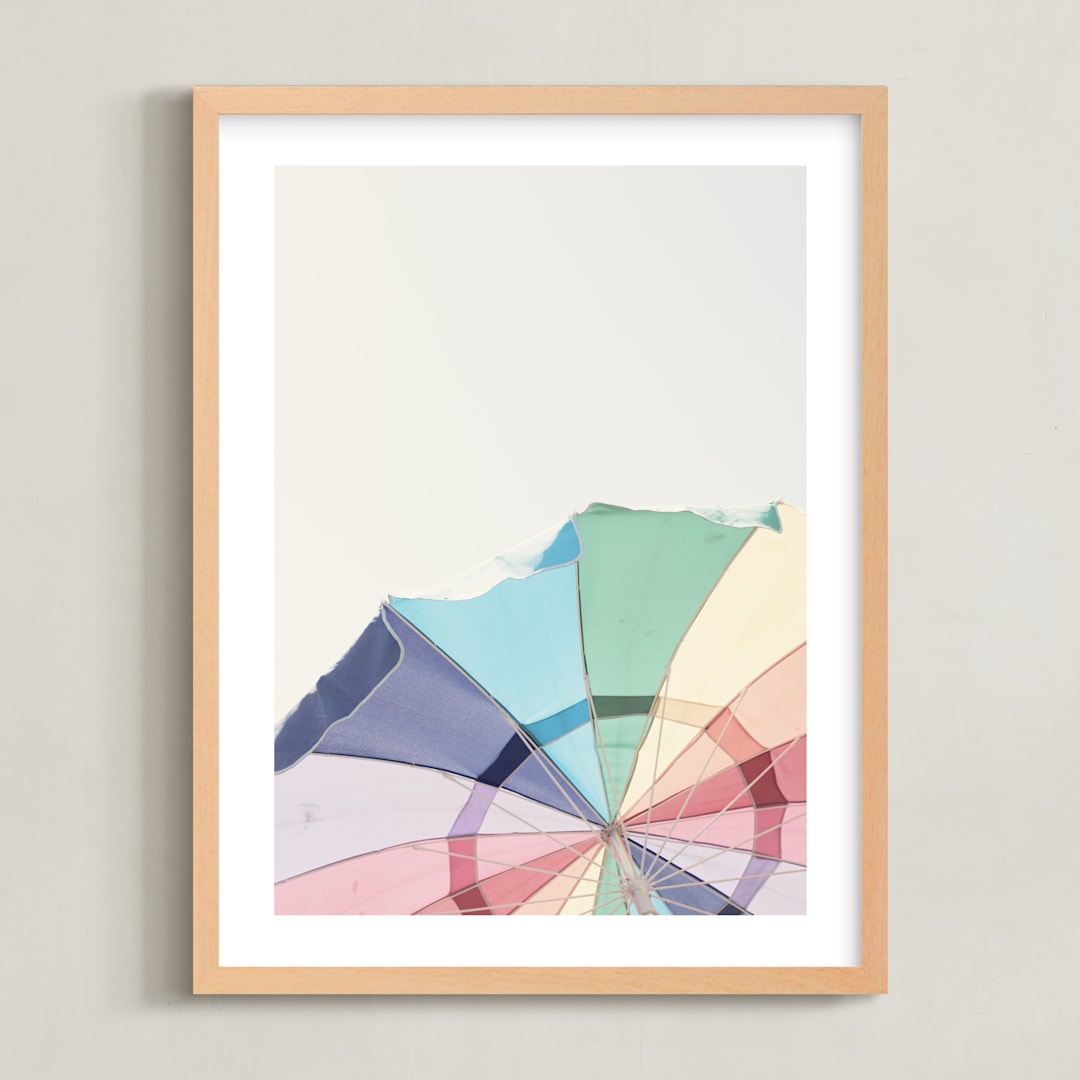 "Rainbow Summer" - Art Print in white by Caroline Mint - Framed