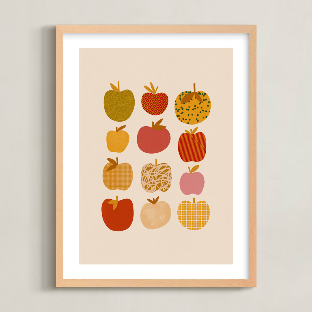"Apples" - Art Print in Sherbet Multi by Alisa Galitsyna - Framed