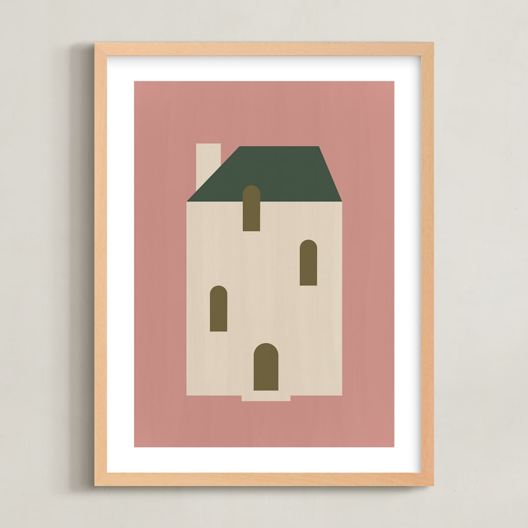 "Maisonette" - Art Print in Dusty Rose by Ani Somi - Framed