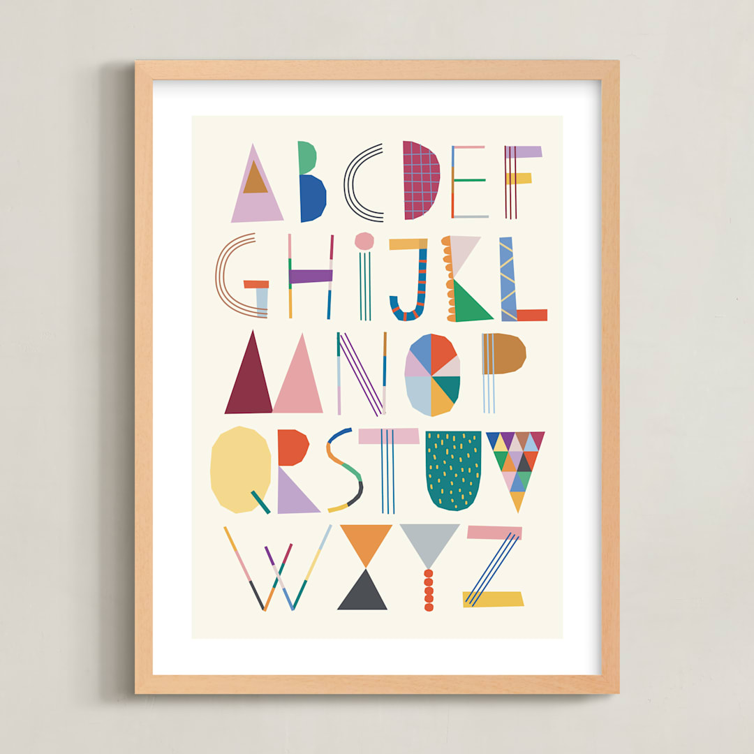 "The Most Colorful Alphabet" - Art Print in Rainbow by lulu and isabelle - Framed