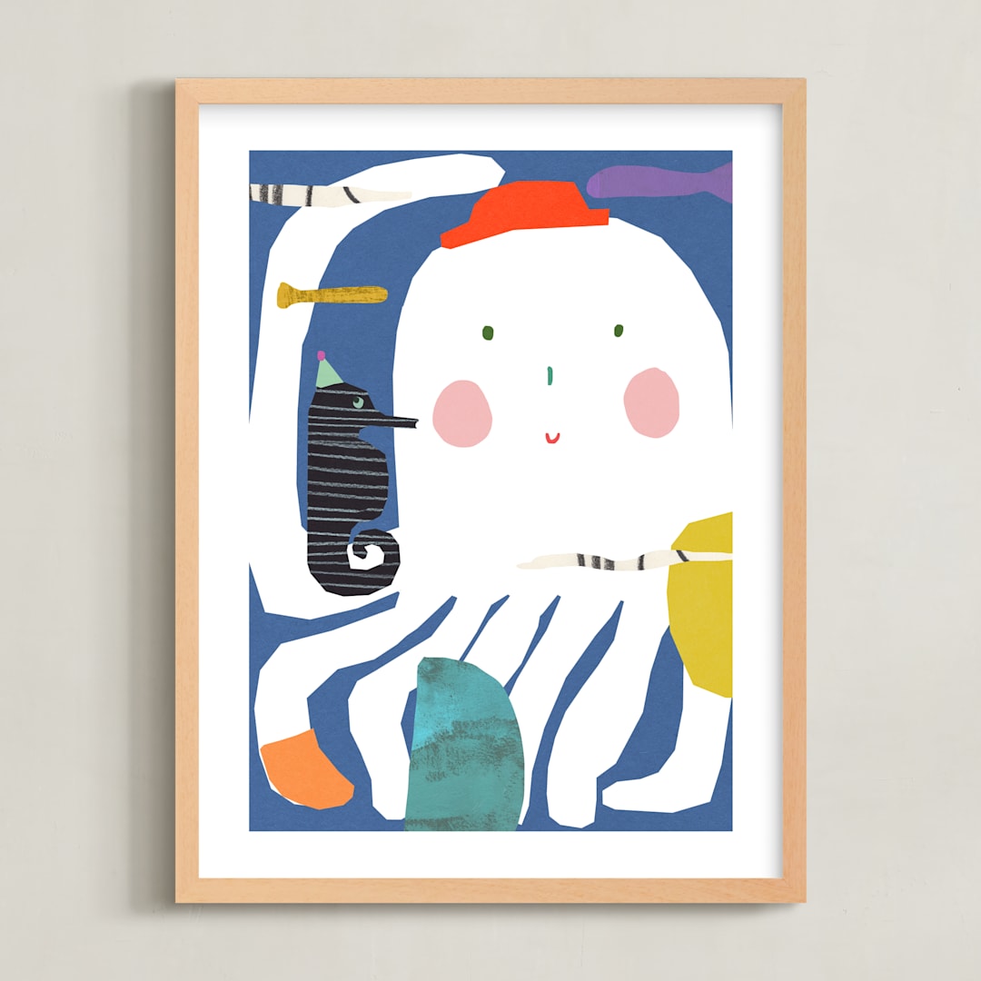 "octopus & seahorse" - Art Print in Sea by Sumak Studio - Framed