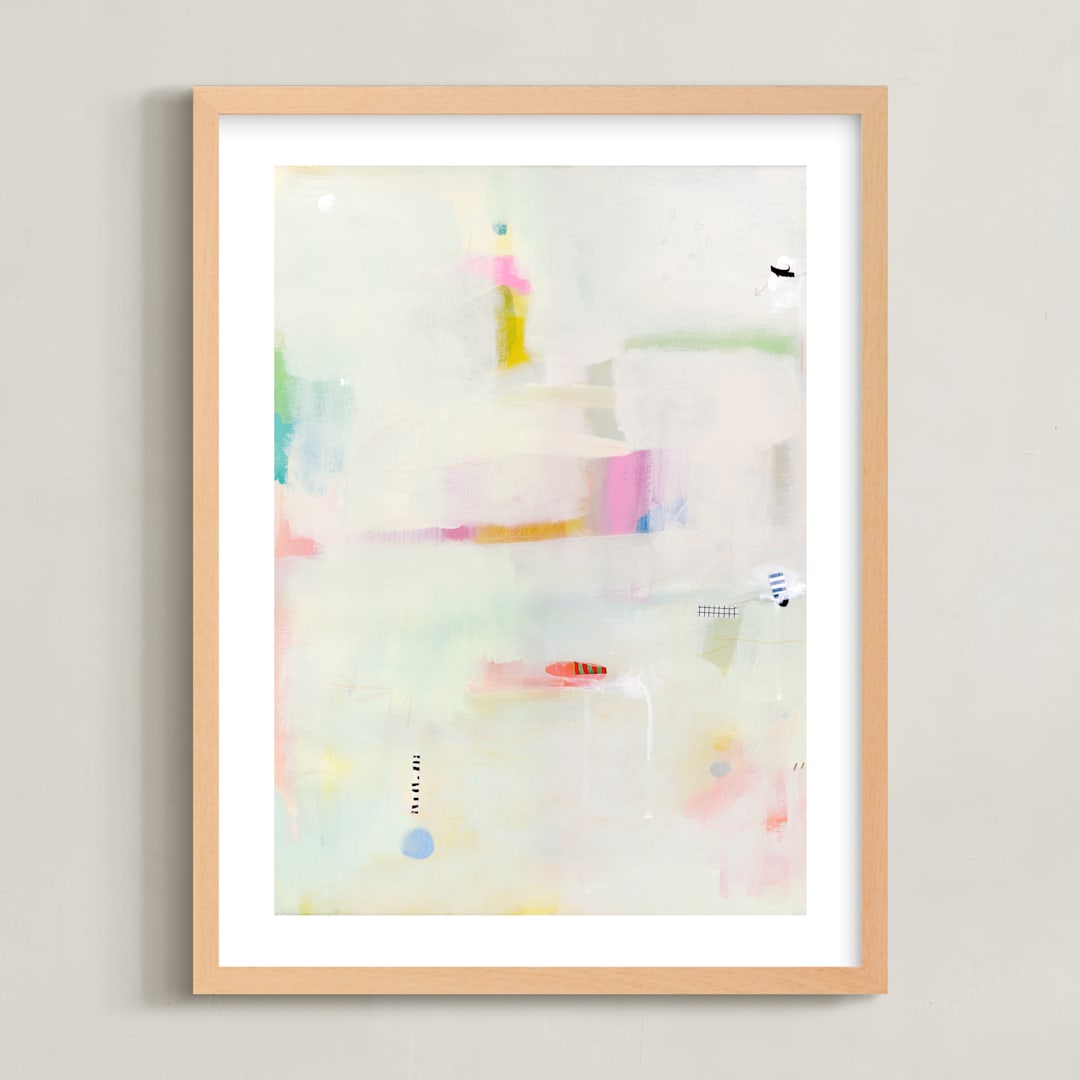 "Believe" - Art Print in Seafoam by Lindsay Megahed - Framed