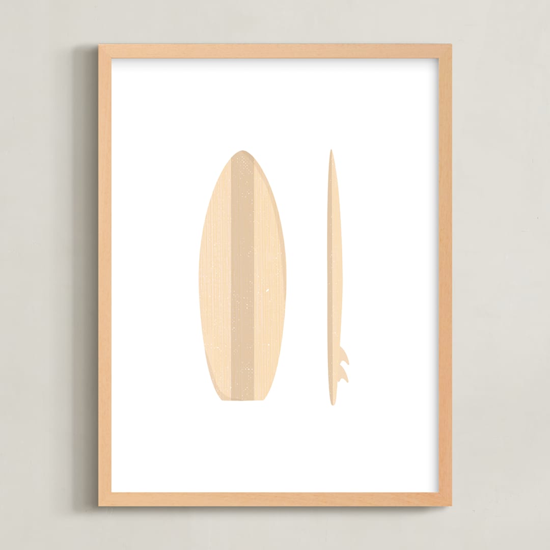 "Coast Vibes I" - Art Print in Snow by Itsy Belle Studio - Framed