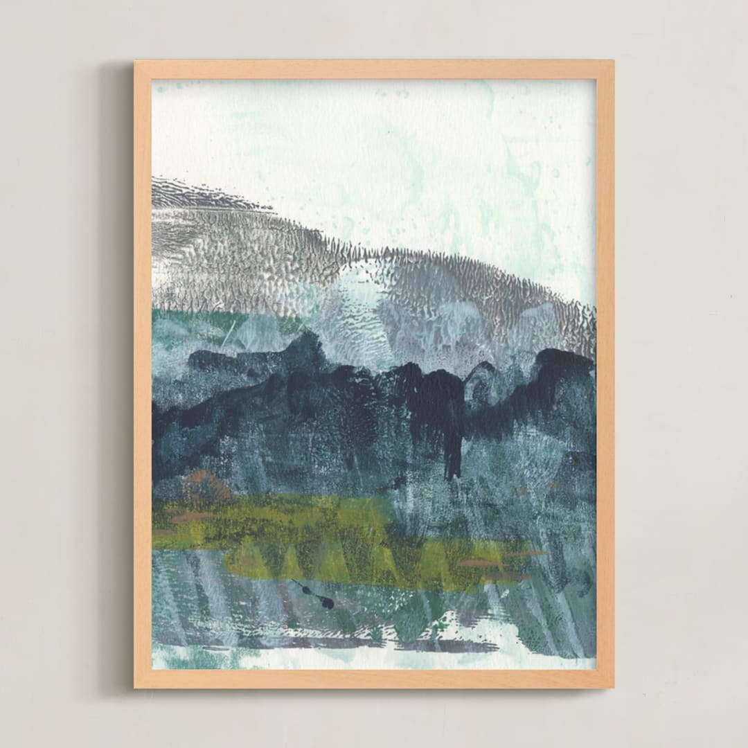 "Scape of the Land 2" - Art Print in After Midnight by Jennifer Daily - Framed