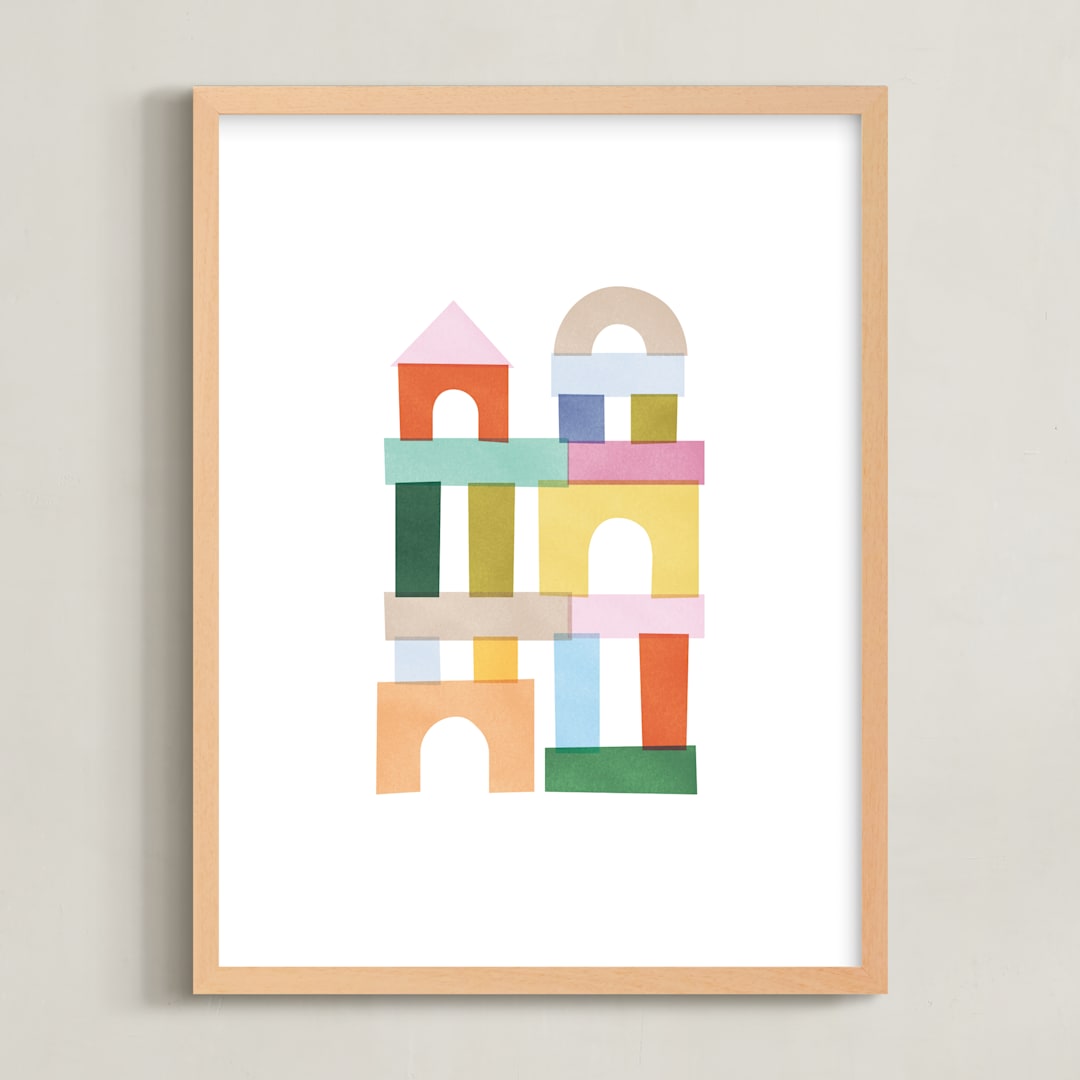 "mod building blocks" - Art Print in Candy by Ellen Schlegelmilch - Framed