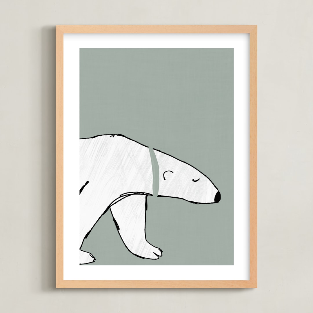 "Polar 1" - Art Print in Sage by Anne Ciotola - Framed