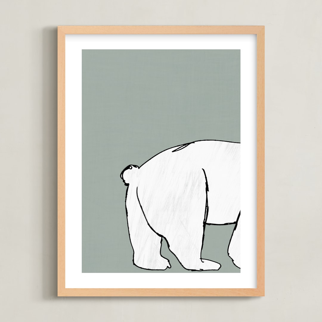 "Polar 2" - Art Print in Sage by Anne Ciotola - Framed