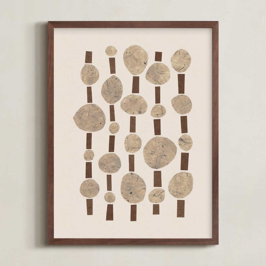 "Paper Pattern" - Art Print in Pecan Brown by Alisa Galitsyna - Framed