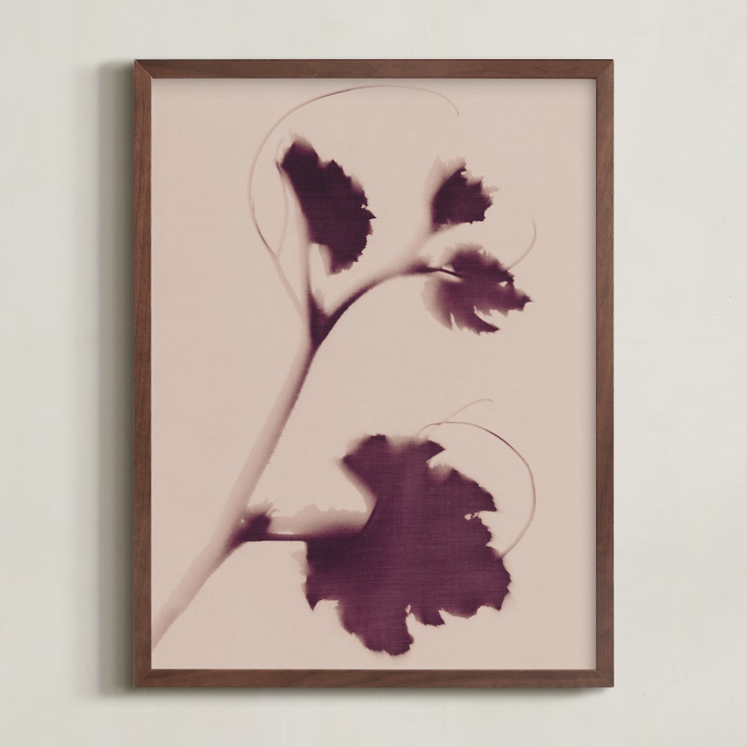 "Leaf and Vine" - Art Print in Mulberry by Kamala Nahas - Framed