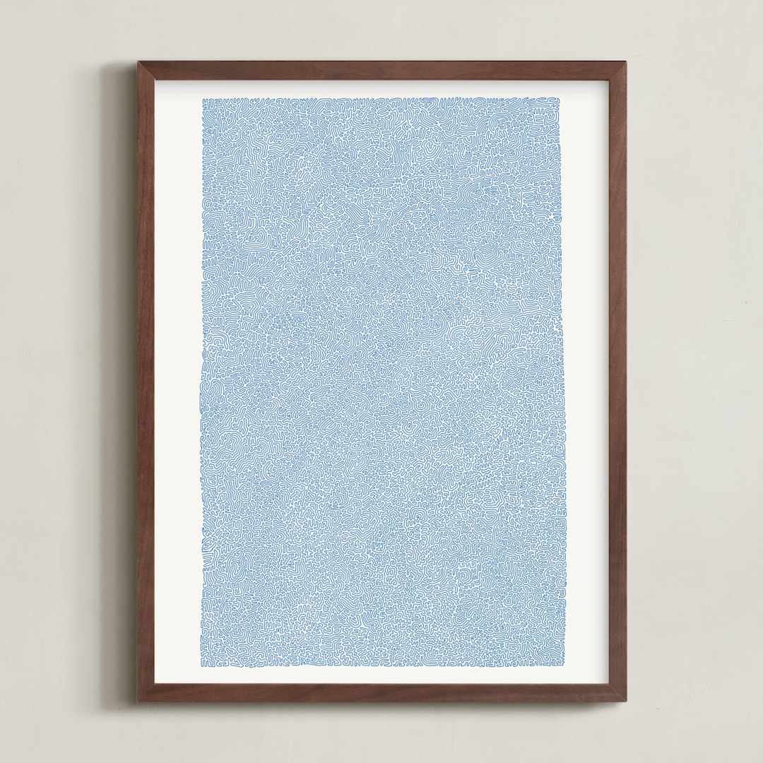 "Vibes" - Art Print in Rich Blue by Emily Kariniemi - Framed