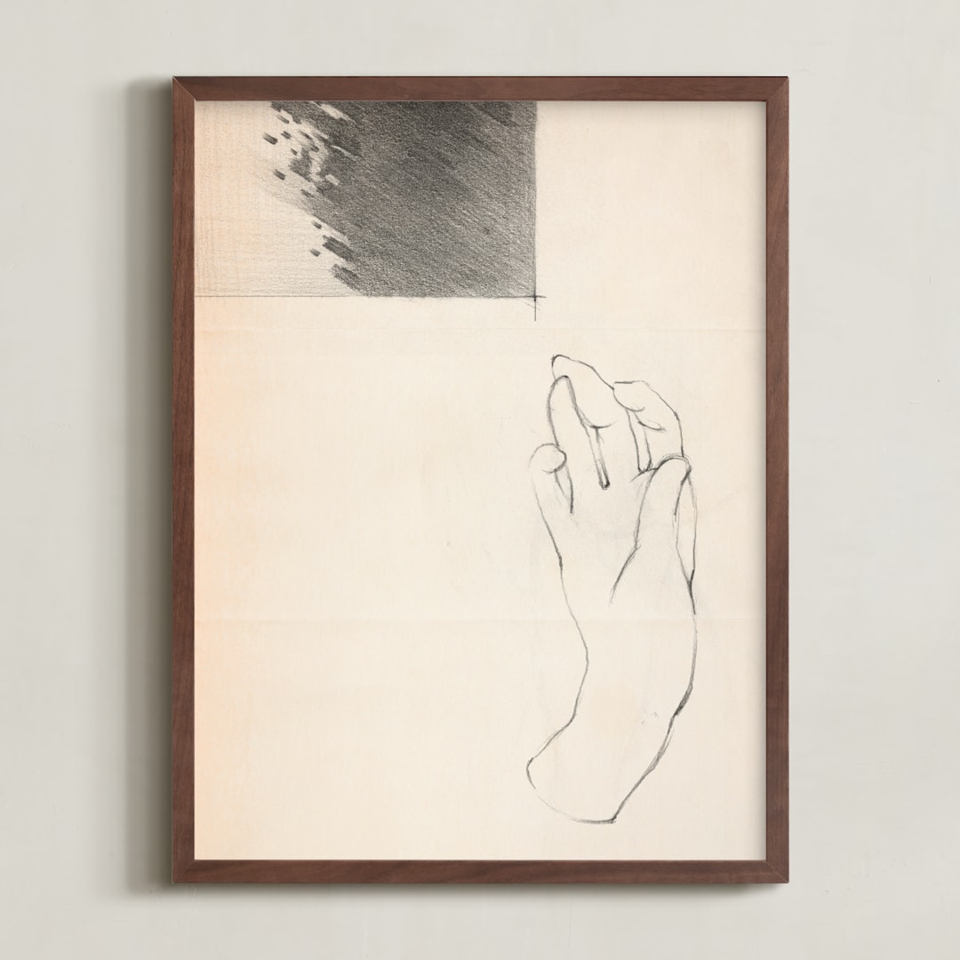 "Elossa III" - Art Print in Vintage Beige by jinseikou - Framed