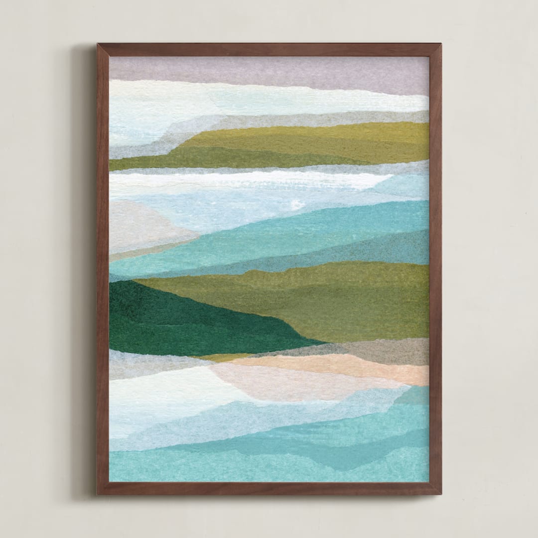 "Over the Pass 1" - Art Print in Sky by Carrie Moradi - Framed