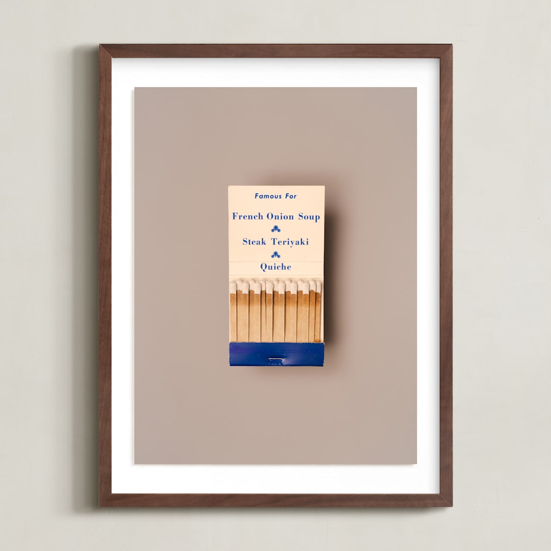 "Famous Food Blue" - Art Print in French Onion Blue by Andrew McClintock - Framed