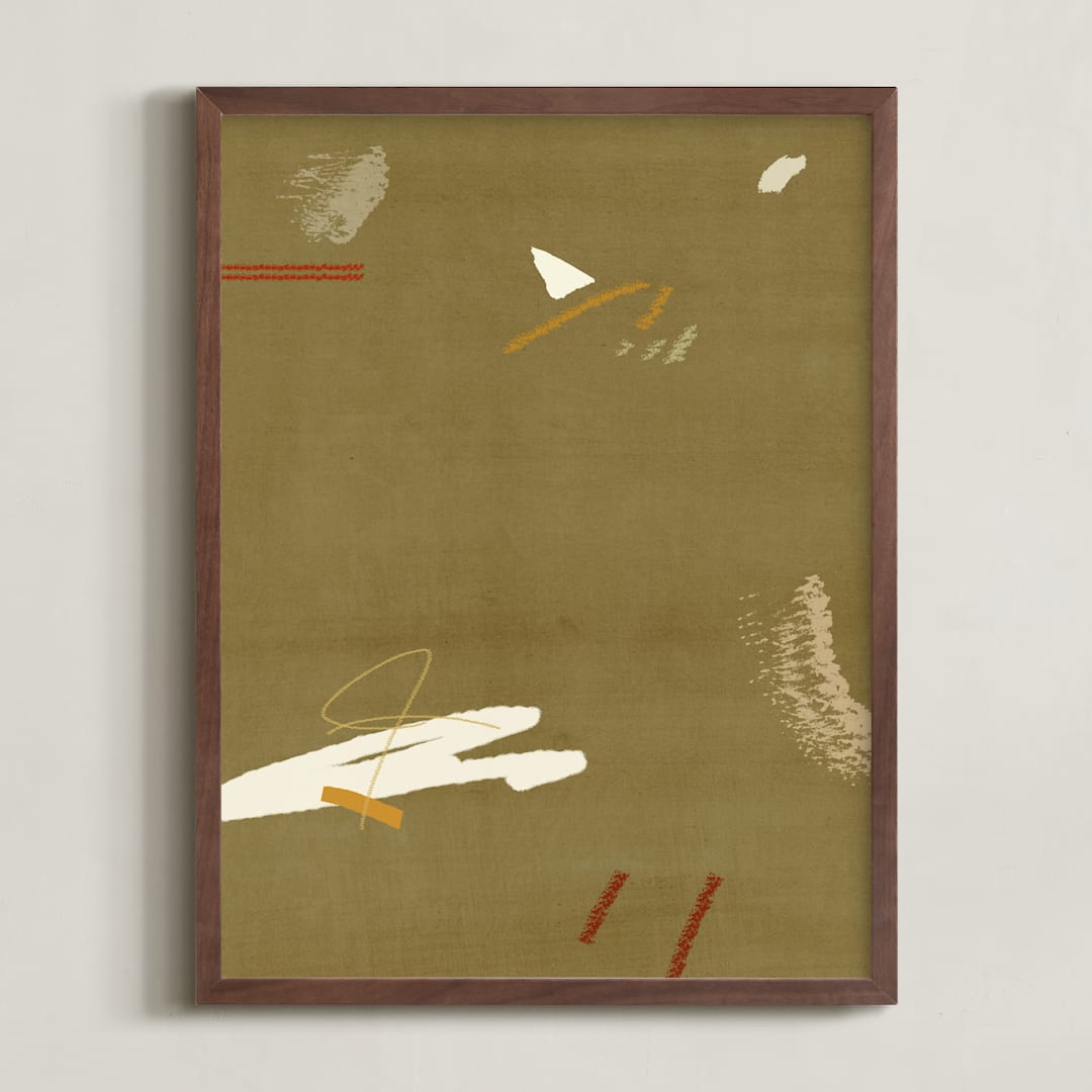 "Room 3 I" - Art Print in Earth Brown by Shiho Whitehead - Framed