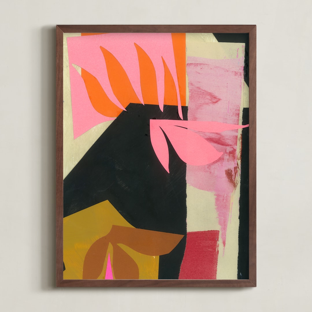"Blaze" - Art Print in Pretty Pink by cyrille gulassa - Framed
