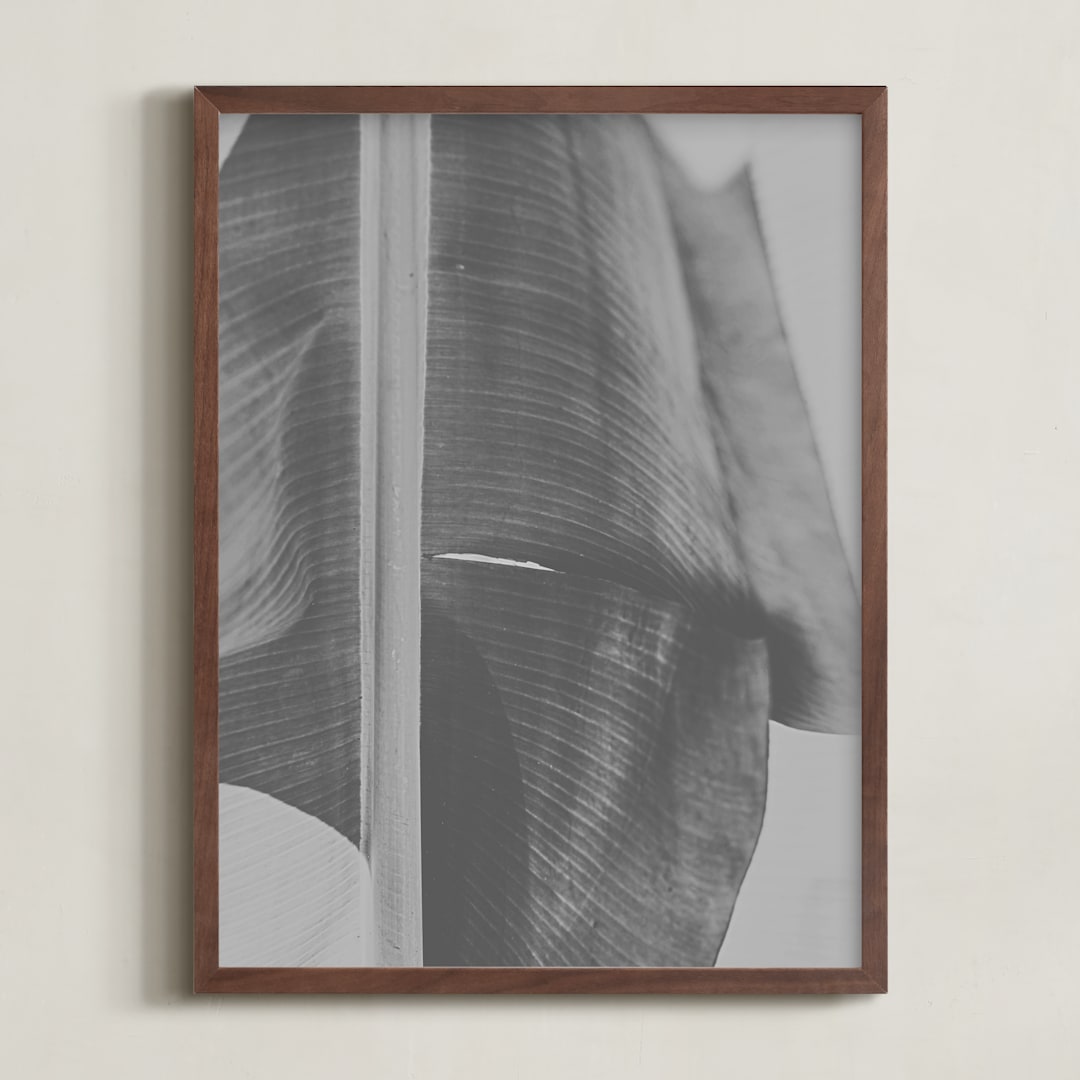 "rainforest leaf" - Art Print in steel grey by Alicia Abla - Framed