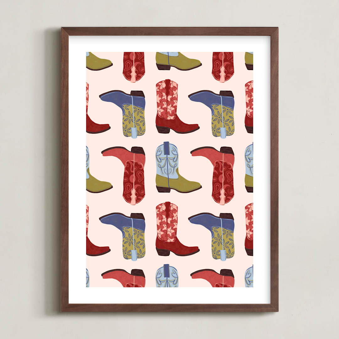 "Howdy Partner 3" - Art Print in Multi by Gabrielle Neil - Framed