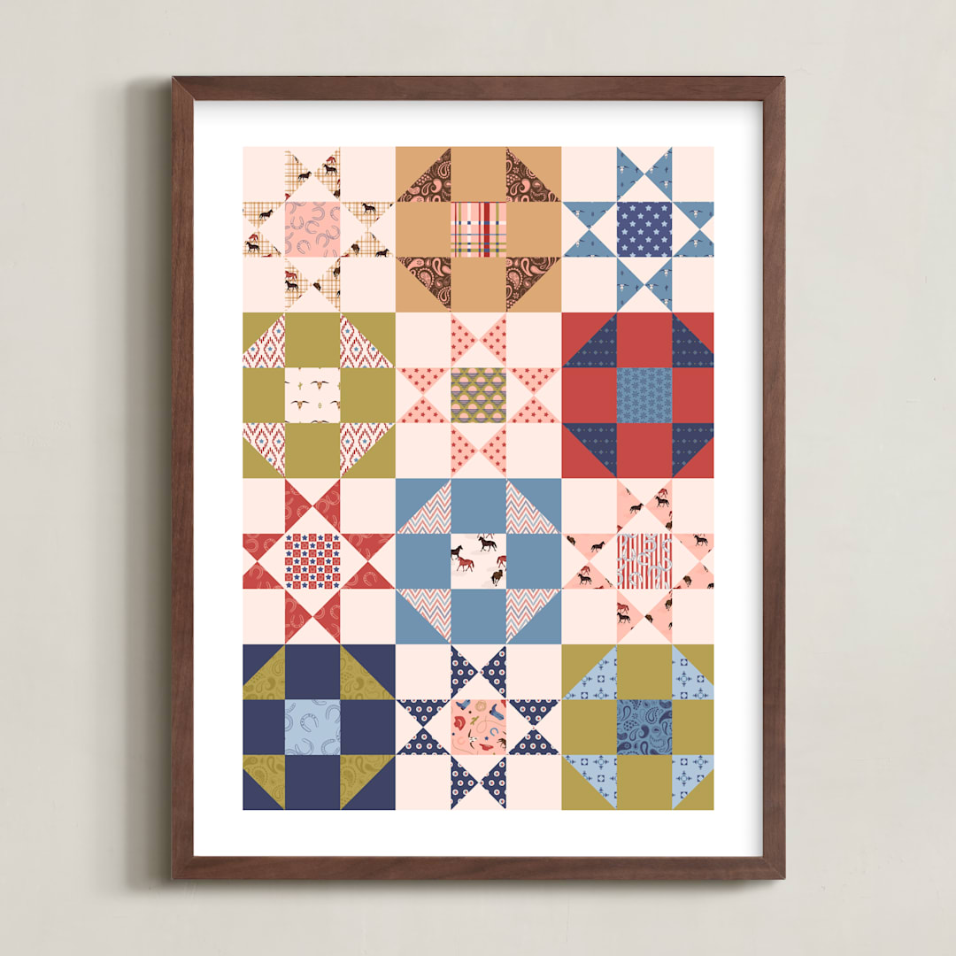 "Howdy Partner 1" - Art Print in Multi by Gabrielle Neil - Framed