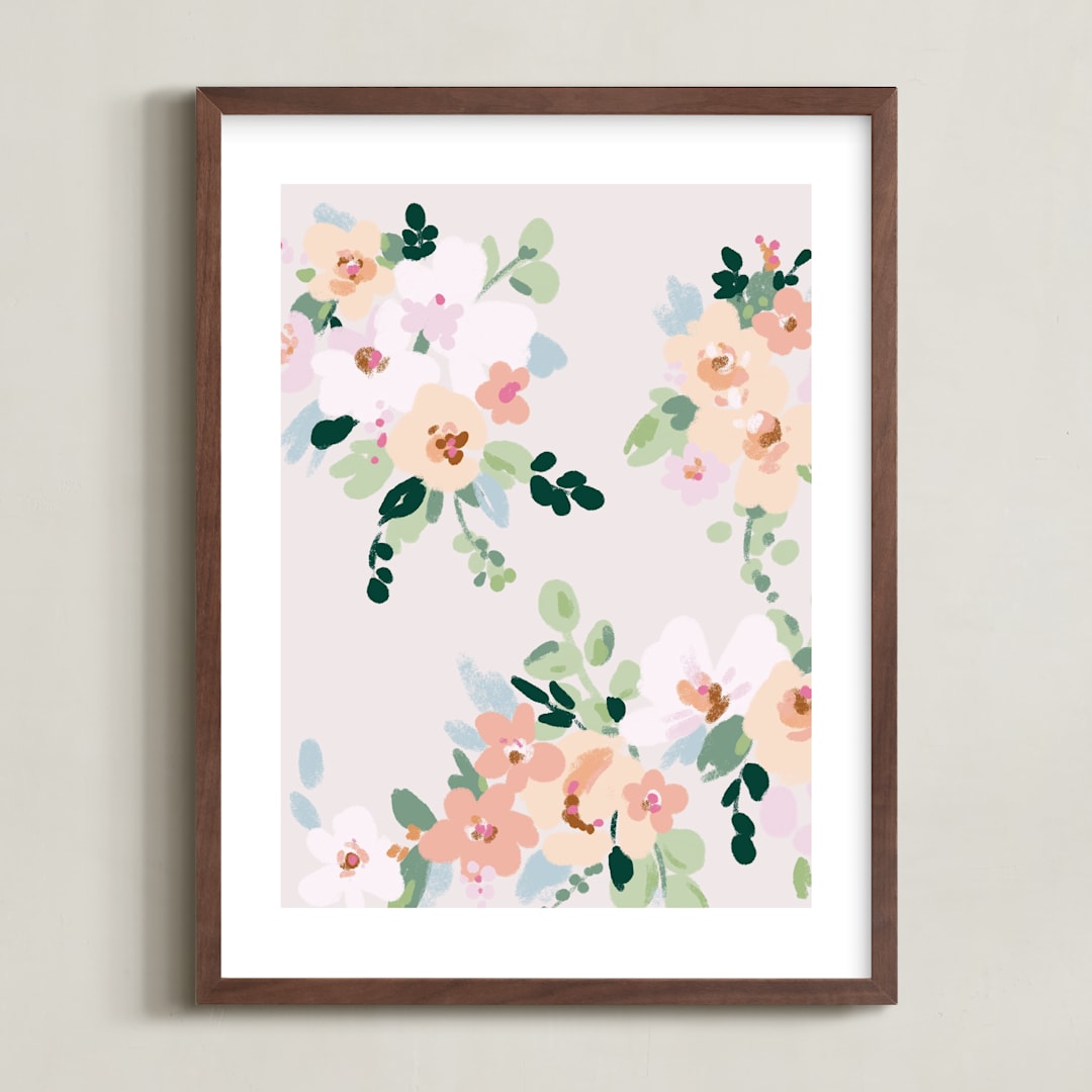 "Park Visit" - Art Print in Cheeks by Petra Kern - Framed